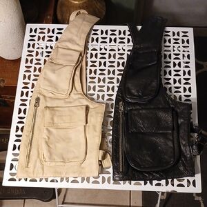 Bundle Stylish Black and Tan Men's Sling Bags